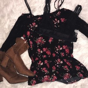 XS Garage black lace bralette